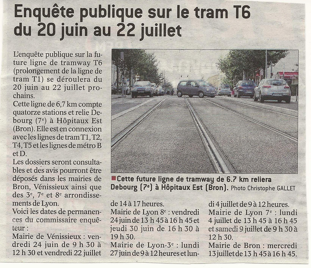 CIL Monpalisr - Enquette publique sur le tram T6