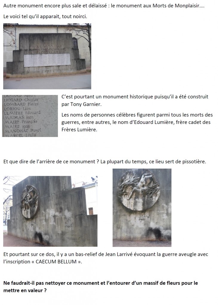 CIL Monplaisir - Dossiers - Etats des lieux des monuments de Monplaisir