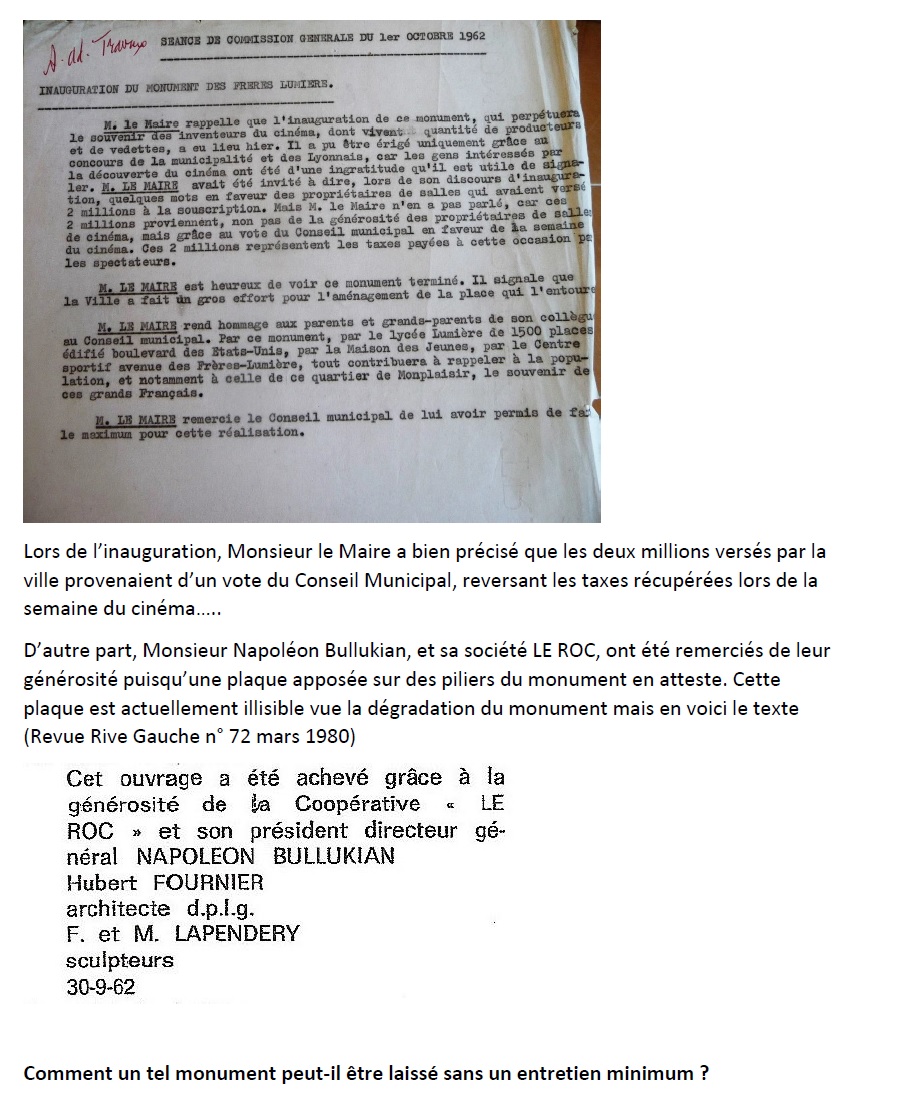  Description générale des dossiers d'aménagements du quartier Monplaisir-Lumière... Dossier présenté par le CIL Monplaisir pour l'entretien des Monuments du quartier