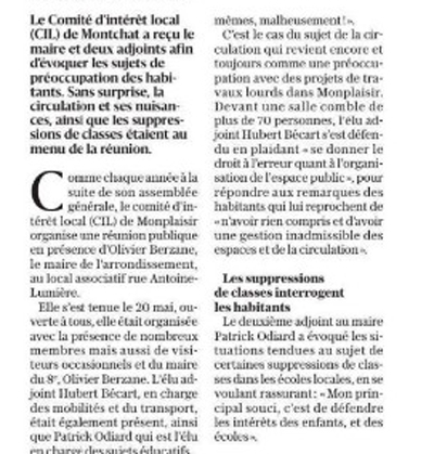 CIL Monplaisir : Compte rendu de réunion Publique