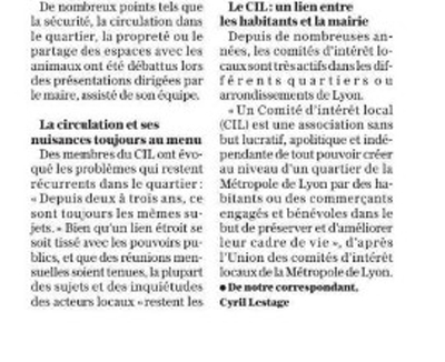 CIL Monplaisir : Compte rendu de réunion Publique