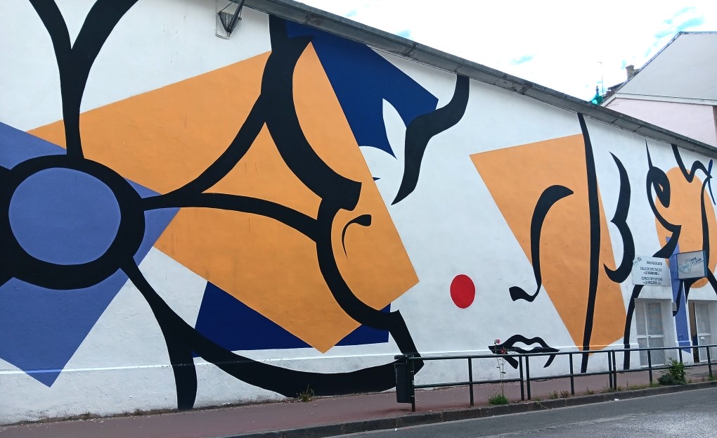 CIL Monplaisir : Fresque sur le mur de la MJC de Monplaisir