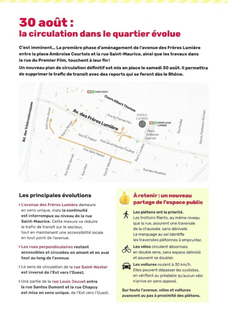 Cil Monplaisir - Plan de Circulation Avenue des Frères Lumiere